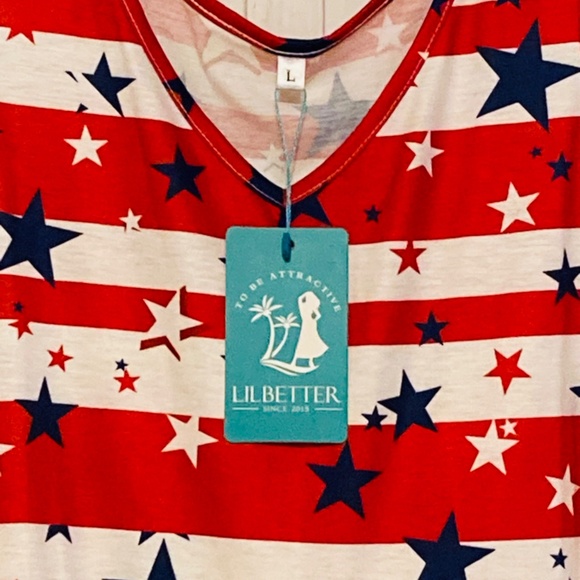 Summer dress in Stars & Stripes sz L - Picture 2 of 7